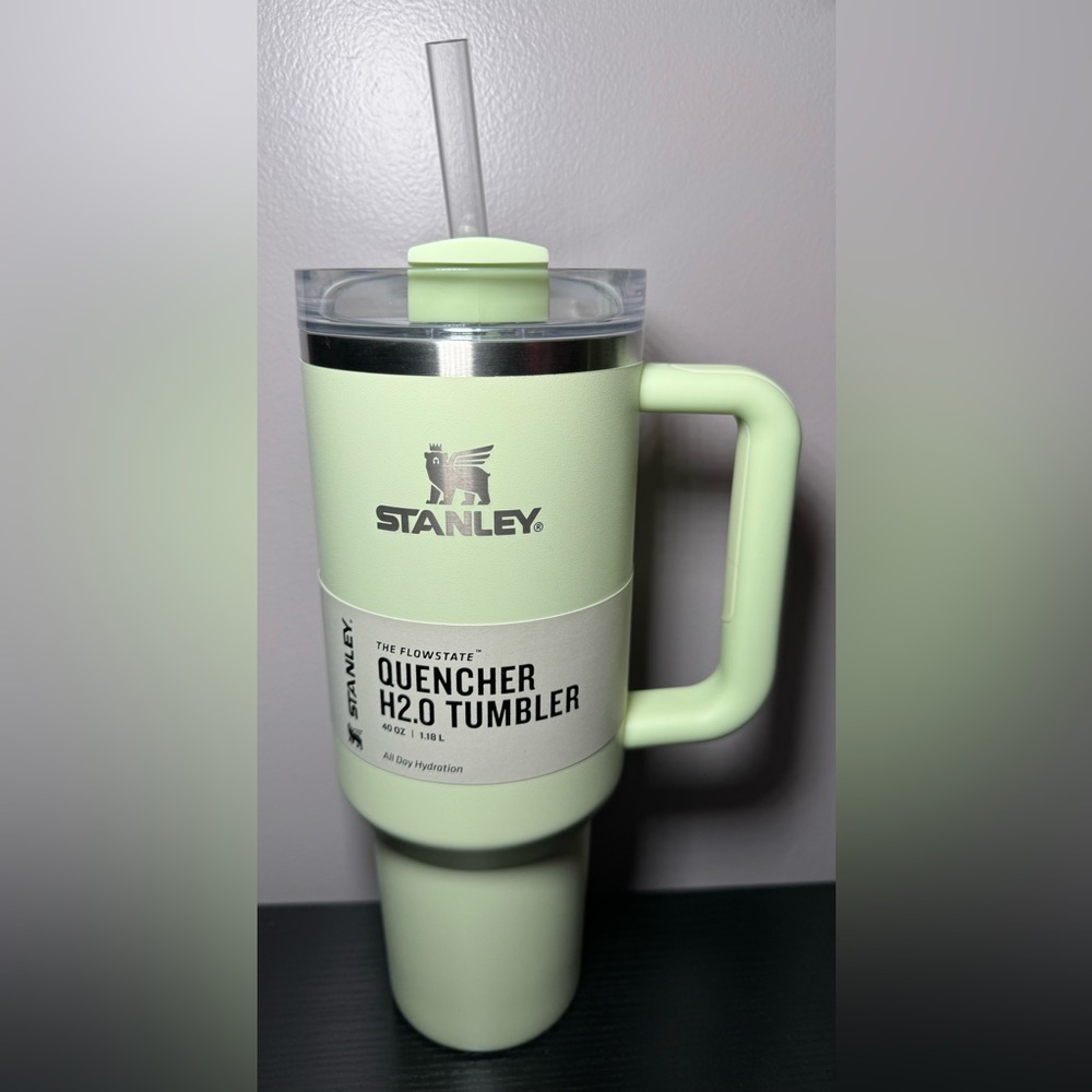 ✨🆕 Stanley Pale Lime 40 oz Stainless Steel H2.0 Quencher Tumbler